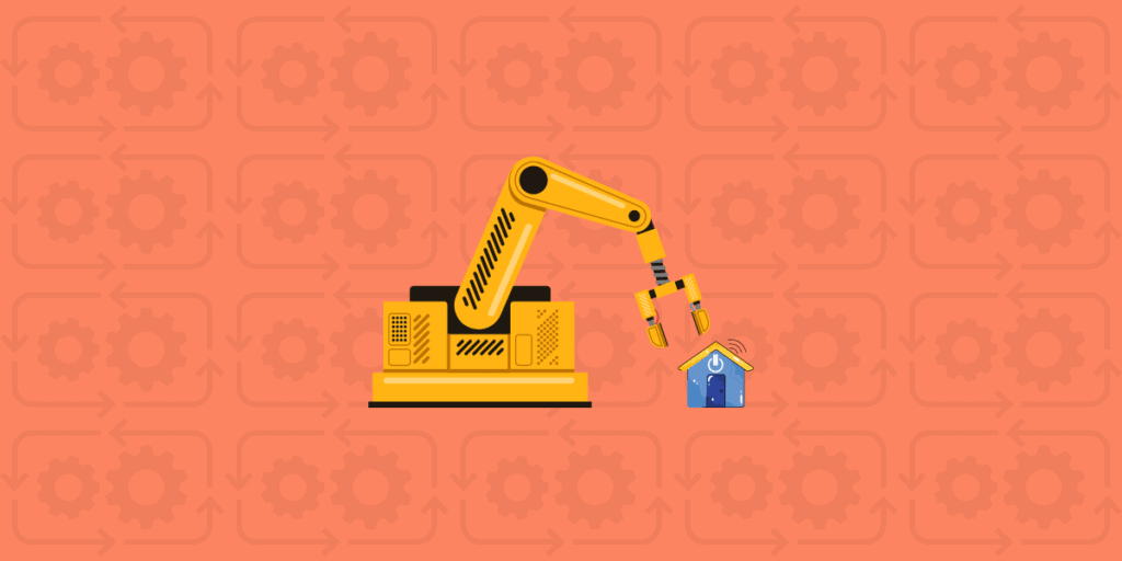 an industrial robot and a smart home 