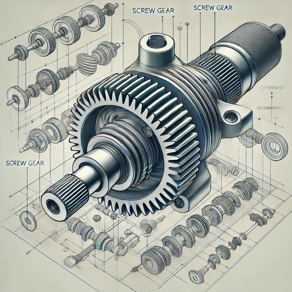 screw gear in an automotive steering systems